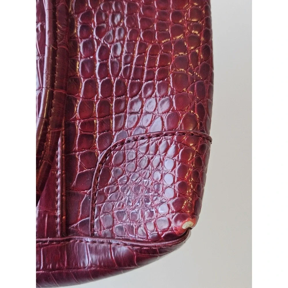 Liz Claiborne‎ Structured Work Tote Red Croc Embossed Shoulder Bag
